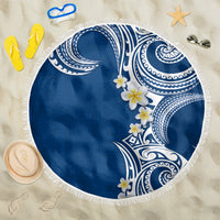Aloha Polynesian Plumeria Flower Beach Blanket Blue Color LT03 One Size 150cm Blue - Polynesian Pride