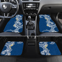 Aloha Polynesian Plumeria Flower Car Mats Blue Color LT03 Set 4pcs Blue - Polynesian Pride