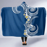Aloha Polynesian Plumeria Flower Hooded Blanket Blue Color LT03 - Polynesian Pride