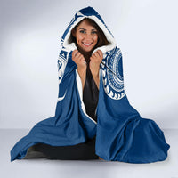 Aloha Polynesian Plumeria Flower Hooded Blanket Blue Color LT03 - Polynesian Pride