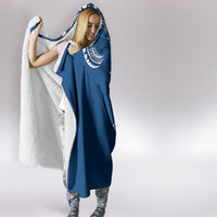 Aloha Polynesian Plumeria Flower Hooded Blanket Blue Color LT03 - Polynesian Pride
