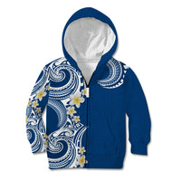 Aloha Polynesian Plumeria Flower Kid Hoodie Blue Color LT03 Zip Hoodie Blue - Polynesian Pride