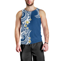 Aloha Polynesian Plumeria Flower Men Tank Top Blue Color LT03 - Polynesian Pride