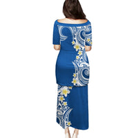 Aloha Polynesian Plumeria Flower Puletasi Blue Color LT03 - Polynesian Pride