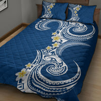 Aloha Polynesian Plumeria Flower Quilt Bed Set Blue Color LT03 - Polynesian Pride