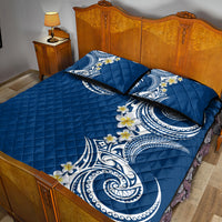 Aloha Polynesian Plumeria Flower Quilt Bed Set Blue Color LT03 - Polynesian Pride