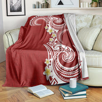 Aloha Polynesian Plumeria Flower Blanket Red Color LT03 Red - Polynesian Pride