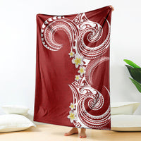 Aloha Polynesian Plumeria Flower Blanket Red Color LT03 - Polynesian Pride