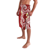 Aloha Polynesian Plumeria Flower Lavalava Red Color LT03 - Polynesian Pride