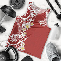 Aloha Polynesian Plumeria Flower Men Tank Top Red Color LT03 - Polynesian Pride
