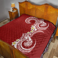 Aloha Polynesian Plumeria Flower Quilt Red Color