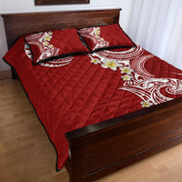 Aloha Polynesian Plumeria Flower Quilt Bed Set Red Color LT03 - Polynesian Pride