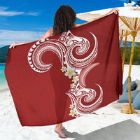 Aloha Polynesian Plumeria Flower Sarong Red Color