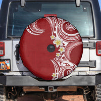 Aloha Polynesian Plumeria Flower Spare Tire Cover Red Color LT03 Red - Polynesian Pride
