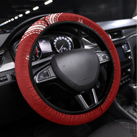 Aloha Polynesian Plumeria Flower Steering Wheel Cover Red Color LT03 Universal Fit Red - Polynesian Pride