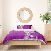 Aloha Polynesian Plumeria Flower Bedding Set Purple Color LT03 - Polynesian Pride
