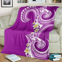 Aloha Polynesian Plumeria Flower Blanket Purple Color LT03 - Polynesian Pride