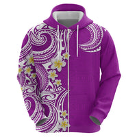 Aloha Polynesian Plumeria Flower Hoodie Purple Color