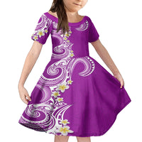 Aloha Polynesian Plumeria Flower Kid Short Sleeve Dress Purple Color LT03 KID Purple - Polynesian Pride