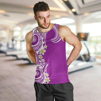 Aloha Polynesian Plumeria Flower Men Tank Top Purple Color LT03 Purple - Polynesian Pride