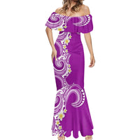 Aloha Polynesian Plumeria Flower Mermaid Dress Purple Color LT03 - Polynesian Pride