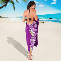 Aloha Polynesian Plumeria Flower Sarong Purple Color