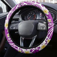 Aloha Polynesian Plumeria Flower Steering Wheel Cover Purple Color LT03 - Polynesian Pride