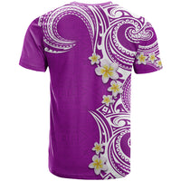 Aloha Polynesian Plumeria Flower T Shirt Purple Color