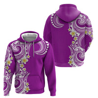 Aloha Polynesian Plumeria Flower Zip Hoodie Purple Color