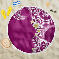Aloha Polynesian Plumeria Flower Beach Blanket Pink Color LT03 One Size 150cm Pink - Polynesian Pride