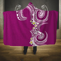 Aloha Polynesian Plumeria Flower Hooded Blanket Pink Color LT03 One Size Pink - Polynesian Pride