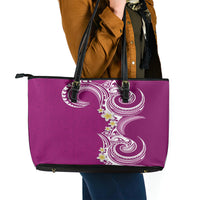Aloha Polynesian Plumeria Flower Leather Tote Bag Pink Color LT03 - Polynesian Pride