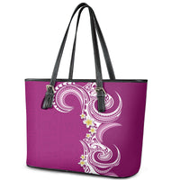 Aloha Polynesian Plumeria Flower Leather Tote Bag Pink Color LT03 - Polynesian Pride