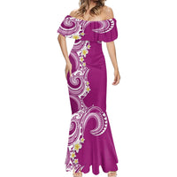 Aloha Polynesian Plumeria Flower Mermaid Dress Pink Color LT03 - Polynesian Pride