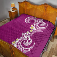 Aloha Polynesian Plumeria Flower Quilt Pink Color