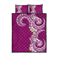 Aloha Polynesian Plumeria Flower Quilt Bed Set Pink Color LT03 - Polynesian Pride