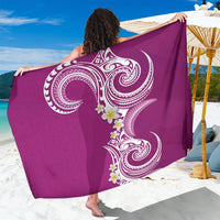 Aloha Polynesian Plumeria Flower Sarong Pink Color