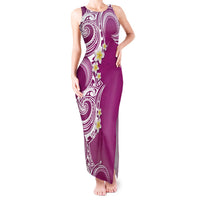 Aloha Polynesian Plumeria Flower Tank Maxi Dress Pink Color LT03 Women Pink - Polynesian Pride