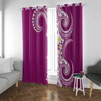 Aloha Polynesian Plumeria Flower Window Curtain Pink Color LT03 With Grommets Pink - Polynesian Pride
