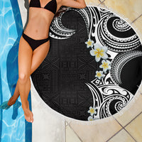 Aloha Polynesian Plumeria Flower Beach Blanket Black White Color LT03 - Polynesian Pride