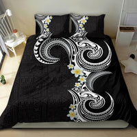 Aloha Polynesian Plumeria Flower Bedding Set Black White Color LT03 - Polynesian Pride