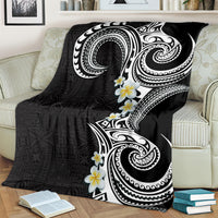 Aloha Polynesian Plumeria Flower Blanket Black White Color LT03 - Polynesian Pride