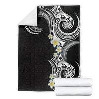 Aloha Polynesian Plumeria Flower Blanket Black White Color LT03 - Polynesian Pride