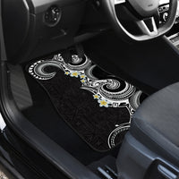Aloha Polynesian Plumeria Flower Car Mats Black White Color LT03 - Polynesian Pride