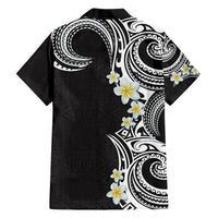 Aloha Polynesian Plumeria Flower Hawaiian Shirt Black White Color LT03 - Polynesian Pride