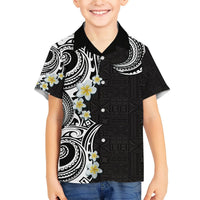 Aloha Polynesian Plumeria Flower Hawaiian Shirt Black White Color LT03 - Polynesian Pride