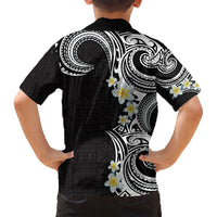 Aloha Polynesian Plumeria Flower Hawaiian Shirt Black White Color LT03 - Polynesian Pride