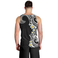 Aloha Polynesian Plumeria Flower Men Tank Top Black White Color LT03 - Polynesian Pride
