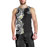 Aloha Polynesian Plumeria Flower Men Tank Top Black White Color LT03 - Polynesian Pride