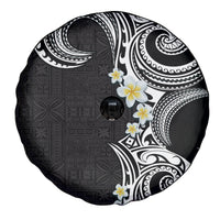 Aloha Polynesian Plumeria Flower Spare Tire Cover Black White Color LT03 - Polynesian Pride